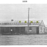 Historic photo of wooden hotel building